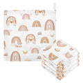 Boho Rainbow Baby Washcloths – Soft Muslin Cotton 5-Pack