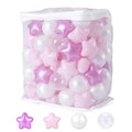 Heopeis Soft Plastic Ball Pit Balls and Stars for Ball Pits 100pcs Cute Plastic Star Toy Balls for Kids Baby Toddler 1-3 Birthday Bounce House Play Tent Baby Pool Water Toys Party Decoration