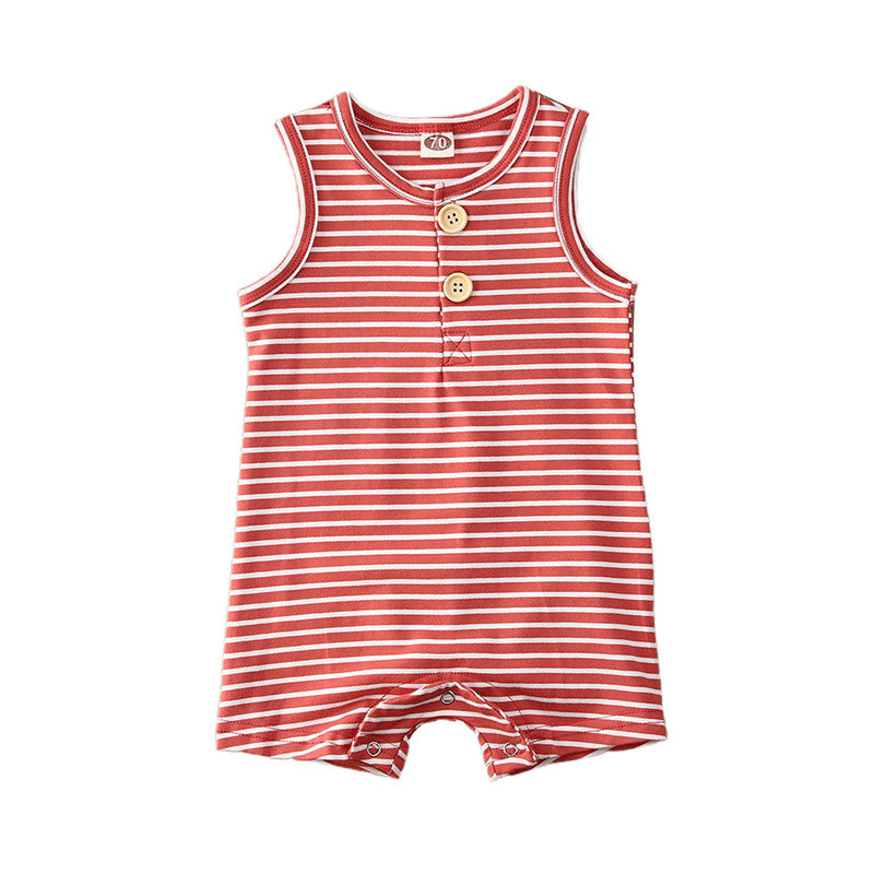 Baby Boy Striped Romper – Cute Summer Jumpsuit for 6–24 Months