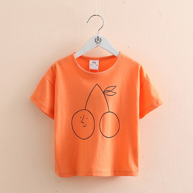 Girls Short Sleeve Cotton T-Shirt – Bright Summer Top for Toddlers