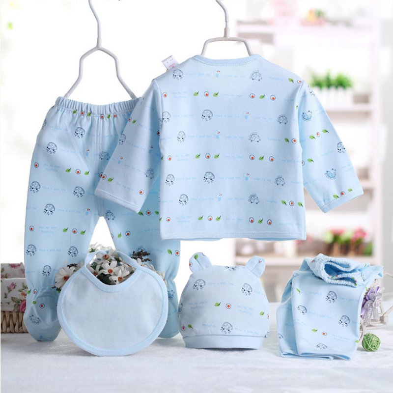 Newborn Baby Clothing Set – 5-Piece Soft Cotton Suit for 0–3 Months