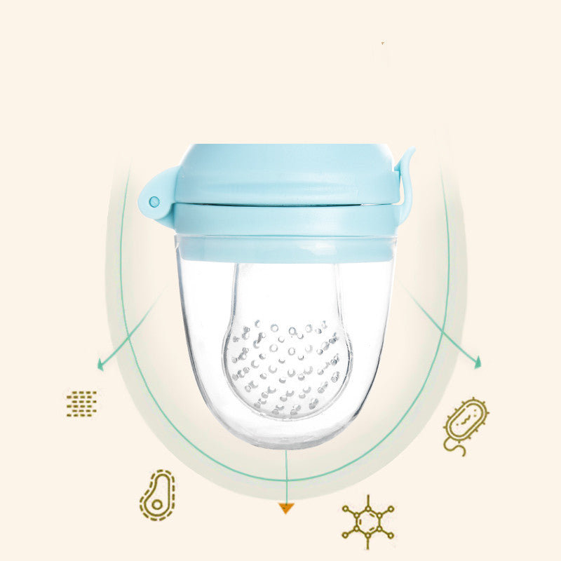 Anneau de dentition et pochette d'alimentation en silicone pour bébé – Distributeur de snacks sécurisé