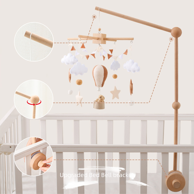 Wooden Baby Crib Mobile with Stand – Nursery Hanging Toy