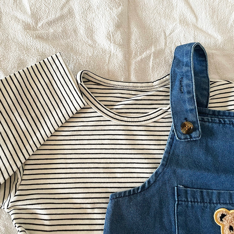 Summer Baby Clothing Set: Toddler Girls' Tee & Denim