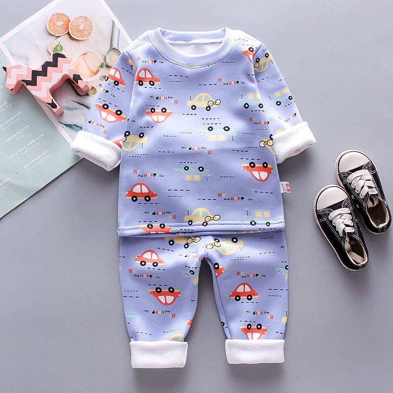 Ensemble de vêtements chauds pour bébé et tout-petit – Haut à manches longues et pantalon en polaire (1-3 ans)