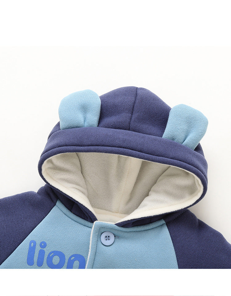 Baby Fleece Hooded Jacket – Warm Winter Coat for Boys & Girls (Ages 0–3)