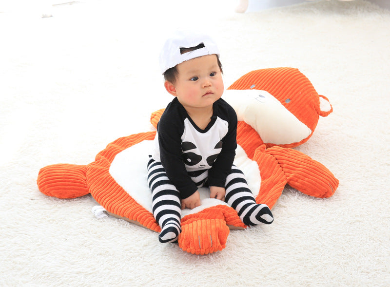 Plush Cartoon Baby Play Mat – Elephant & Fox Sleeping Pad