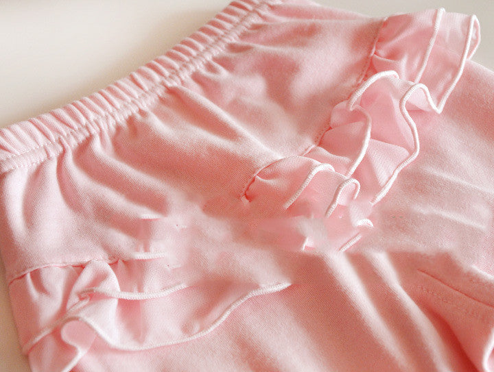 Cotton Baby Clothing Set for Girls - Pink Lace (3 Pieces)