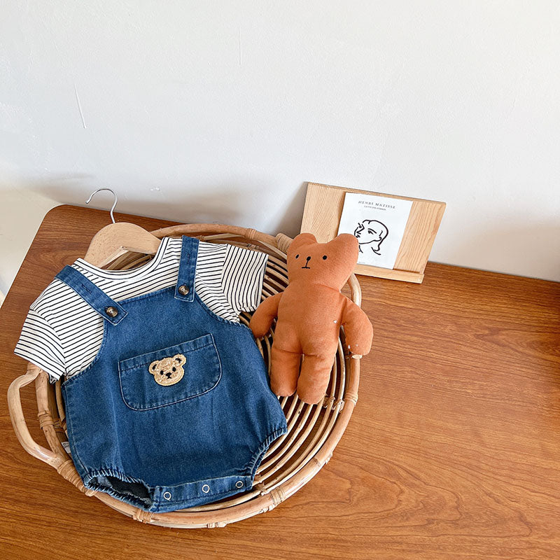 Summer Baby Clothing Set: Toddler Girls' Tee & Denim