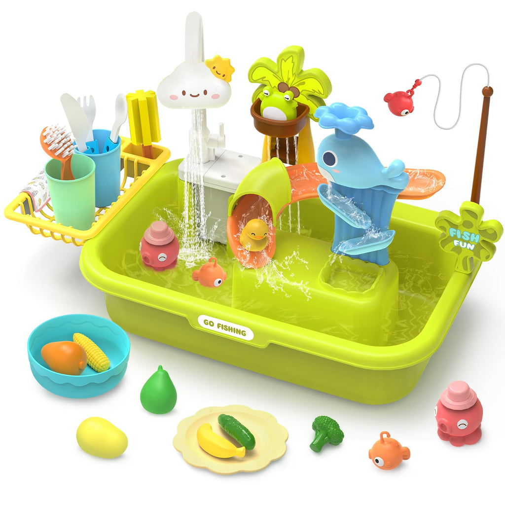 Kids Play Sink with Running Water – 3-in-1 Kitchen & Water Toy