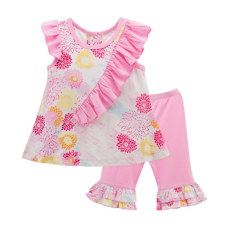 Summer Bamboo Fiber Baby Clothing Set for Wholesale