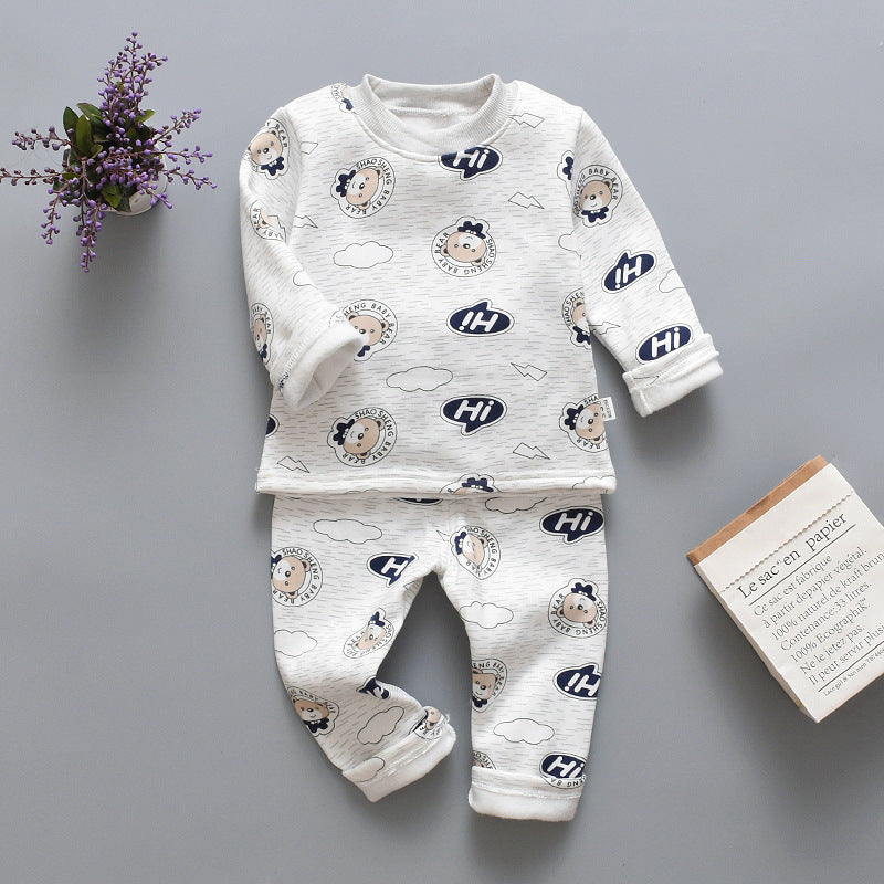 Warm Baby and Toddler Clothing Set with Fleece Pants