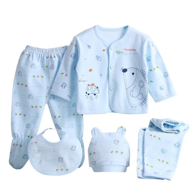 Newborn Baby Clothing Set – 5-Piece Soft Cotton Suit for 0–3 Months