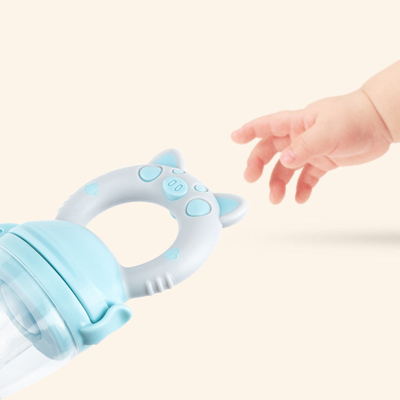 Anneau de dentition et pochette d'alimentation en silicone pour bébé – Distributeur de snacks sécurisé