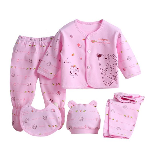 Newborn Baby Clothing Set – 5-Piece Soft Cotton Suit for 0–3 Months