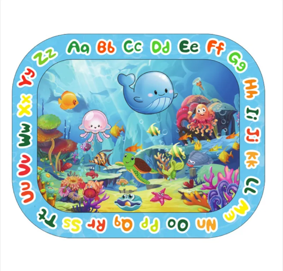 Inflatable Sea Turtle Baby Water Play Mat – Sensory Tummy Time