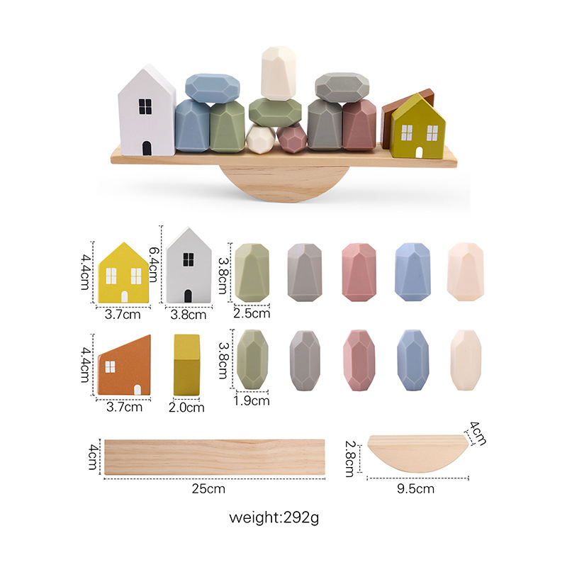 Jouet d'équilibre Montessori en bois à empiler animaux – Jouet éducatif pour bébé