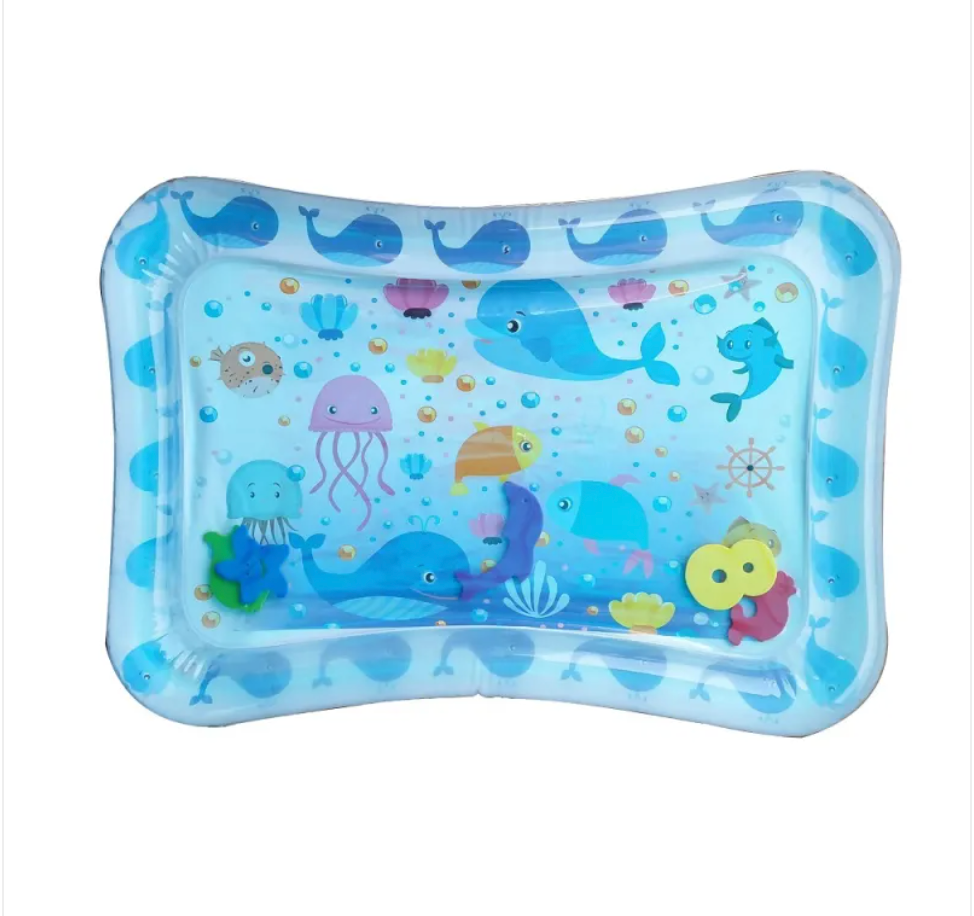 Tapis de jeu aquatique gonflable Tortue de mer pour bébé – Tapis d'éveil sensoriel pour le ventre