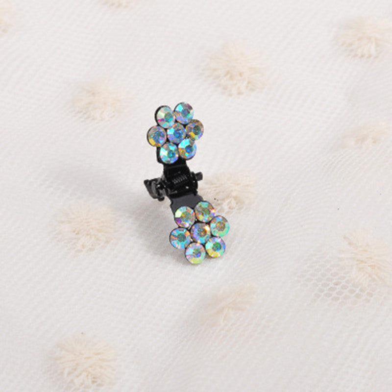Mini pinces à cheveux – Pinces coréennes en forme de fleur avec diamants (lot de 12)