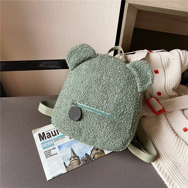 Kids Cartoon Animal Mini Backpack – Soft Plush Toddler Bag