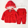 Cotton Baby Clothing Set for Girls - Pink Lace (3 Pieces)