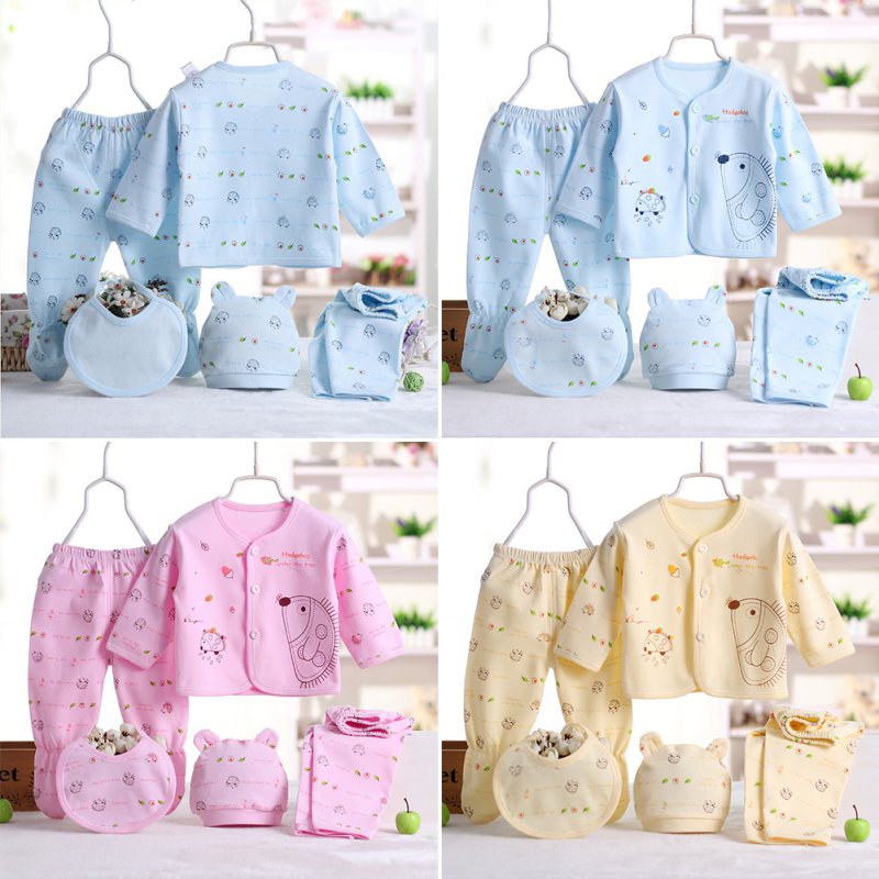 Newborn Baby Clothing Set – 5-Piece Soft Cotton Suit for 0–3 Months