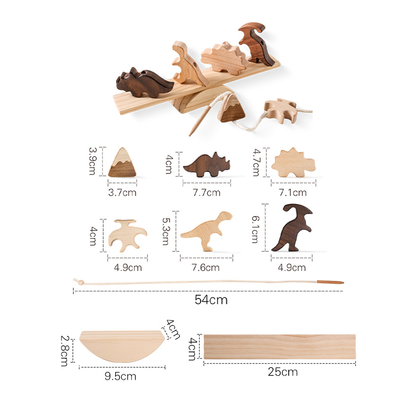 Jouet d'équilibre Montessori en bois à empiler animaux – Jouet éducatif pour bébé