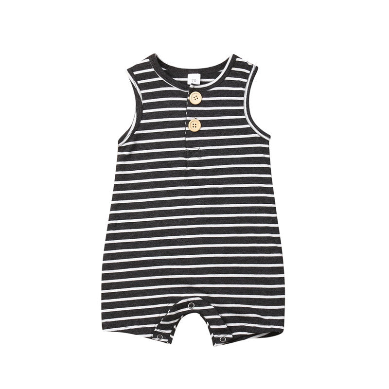 Baby Boy Striped Romper – Cute Summer Jumpsuit for 6–24 Months
