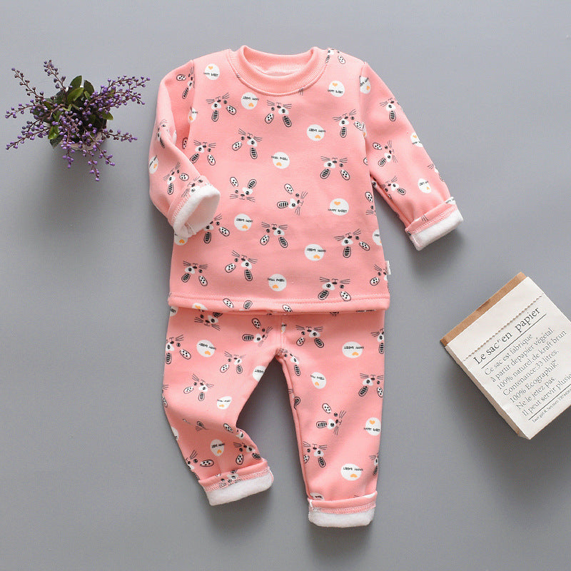 Ensemble de vêtements chauds pour bébé et tout-petit – Haut à manches longues et pantalon en polaire (1-3 ans)