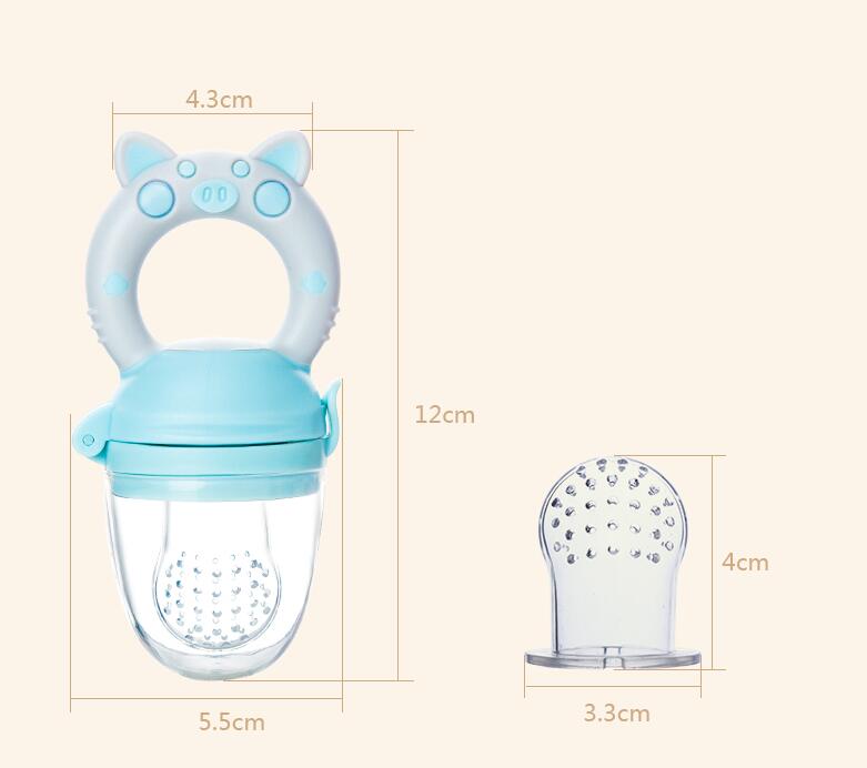 Anneau de dentition et pochette d'alimentation en silicone pour bébé – Distributeur de snacks sécurisé