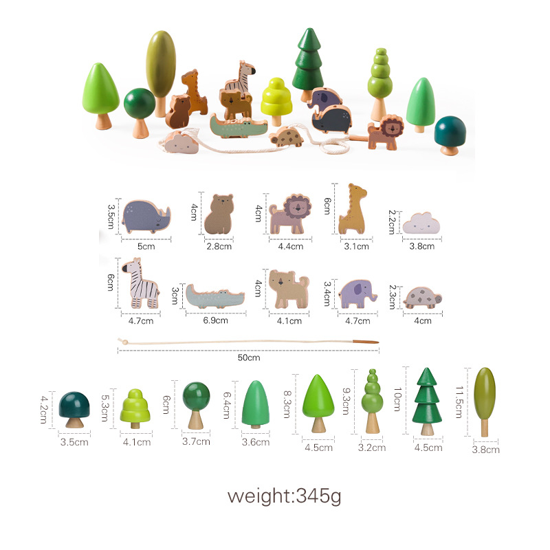 Jouet d'équilibre Montessori en bois à empiler animaux – Jouet éducatif pour bébé
