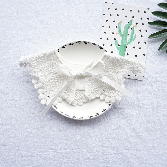 Lace Baby Bib Scarf – Elegant Newborn Accessory (0–1 Year)