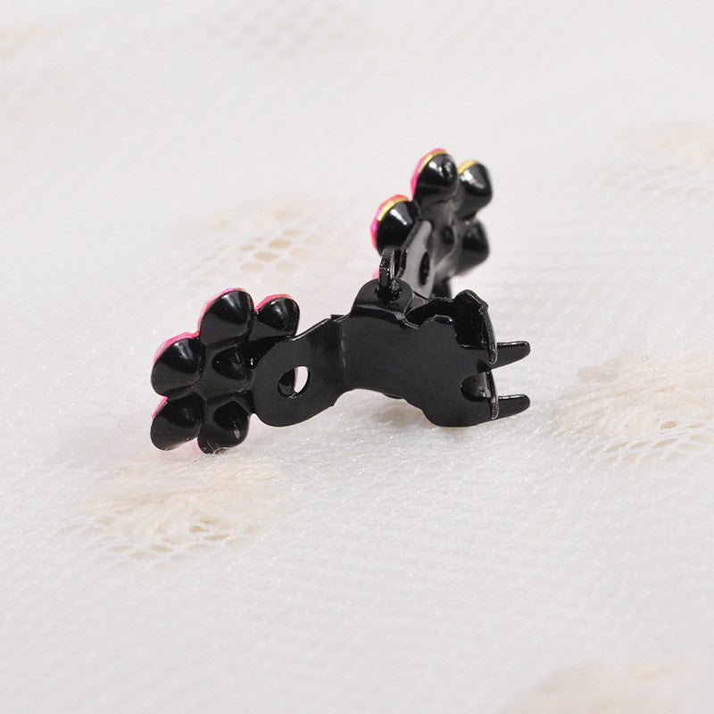 Mini Baby Hair Clips – Korean Diamond Flower Clips (12 Pack)