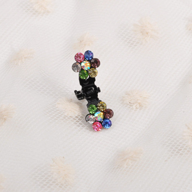Mini pinces à cheveux – Pinces coréennes en forme de fleur avec diamants (lot de 12)