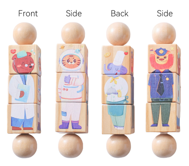 Puzzle en Bois Animaux Clochettes pour Enfants – Jouet Éducatif 2 en 1