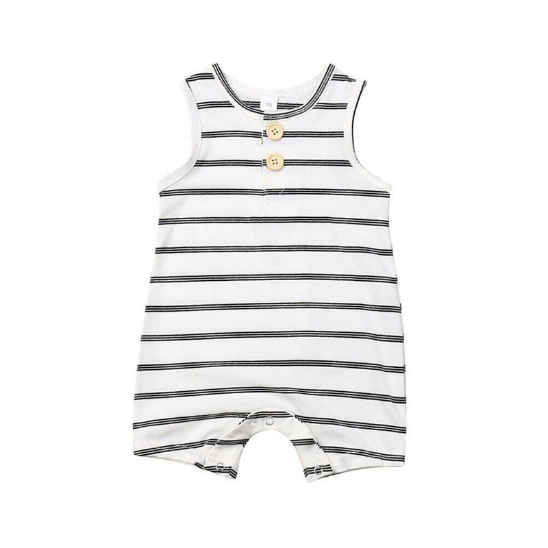 Baby Boy Striped Romper – Cute Summer Jumpsuit for 6–24 Months