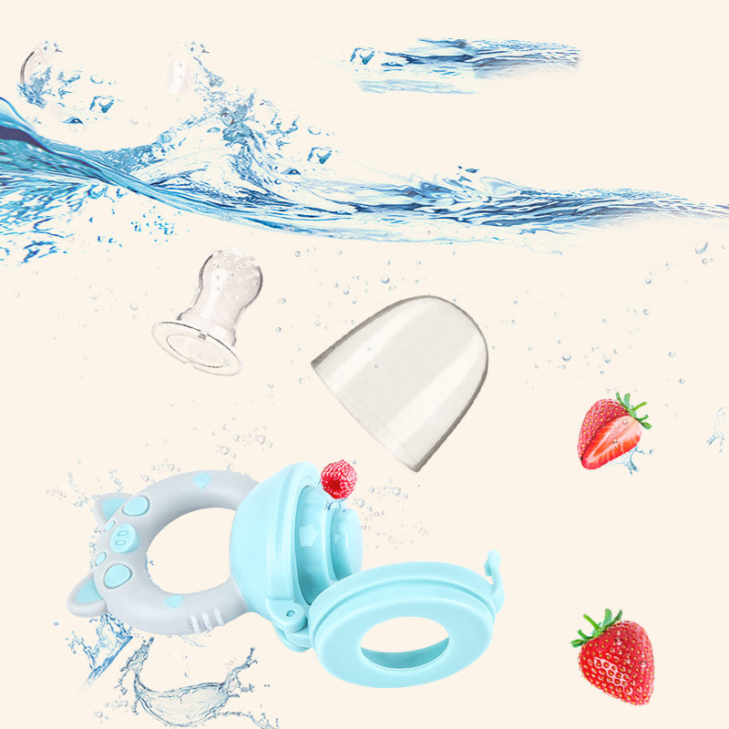 Anneau de dentition et pochette d'alimentation en silicone pour bébé – Distributeur de snacks sécurisé